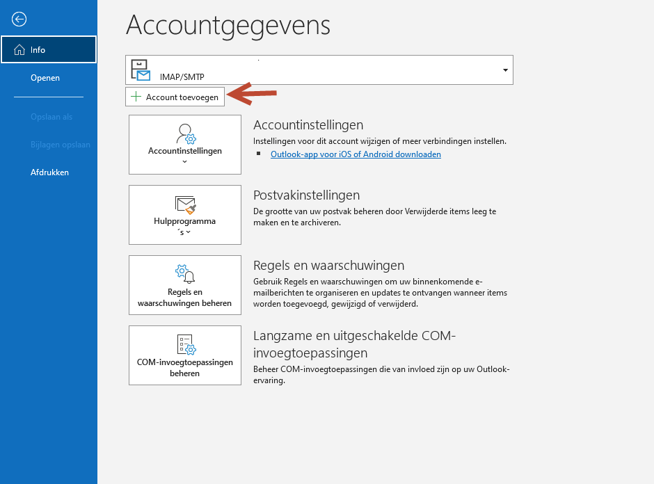 account toevoegen outlook